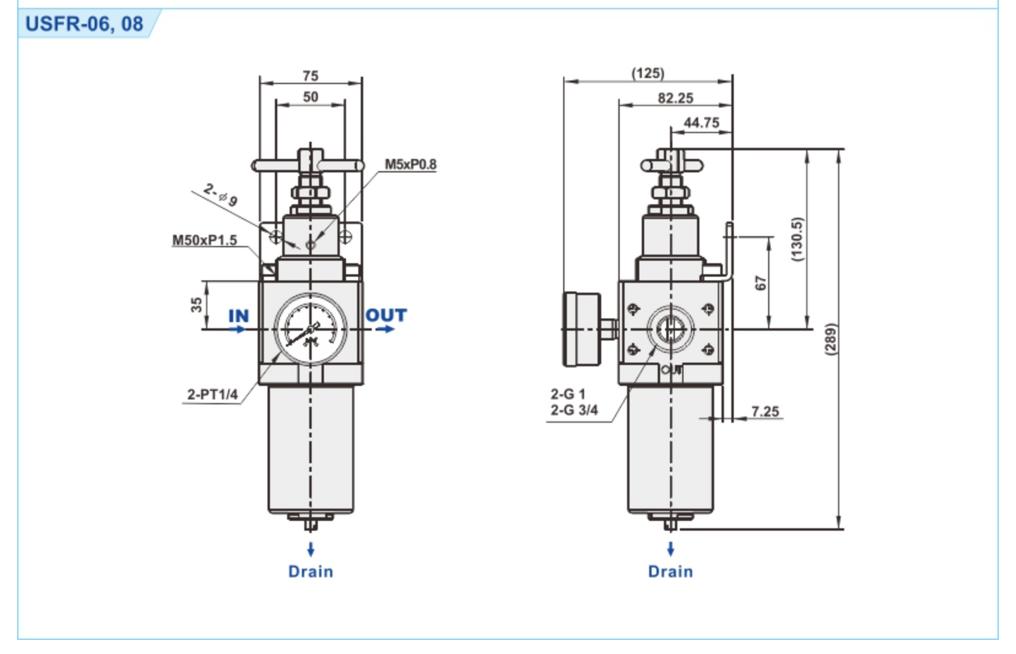 1/4" USFR-02 STAINLESS STEEL SUS316 FILTER REGULATOR by SHAKO