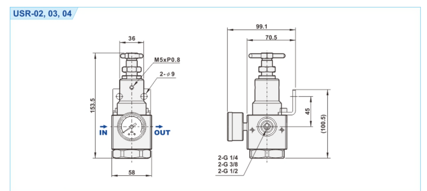 3/8" USR-03 STAINLESS STEEL SUS316 REGULATOR by SHAKO